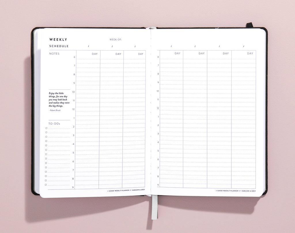 A Good Weekly Planner (12-Months Weekly Undated Planner) Harlow & Grey