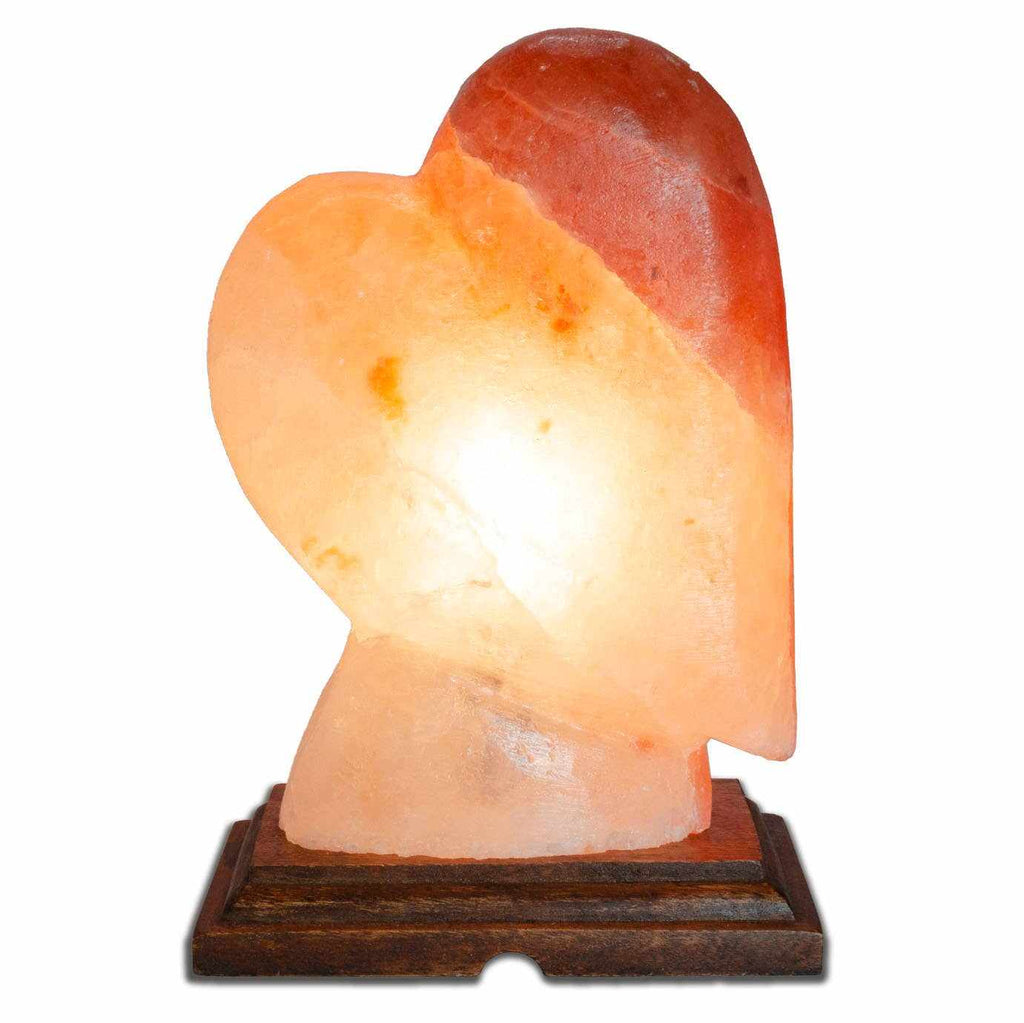Heart Shaped Salt Lamp  - 10" avg. - Cord, Bulb, Dimmer Sacred Crystals