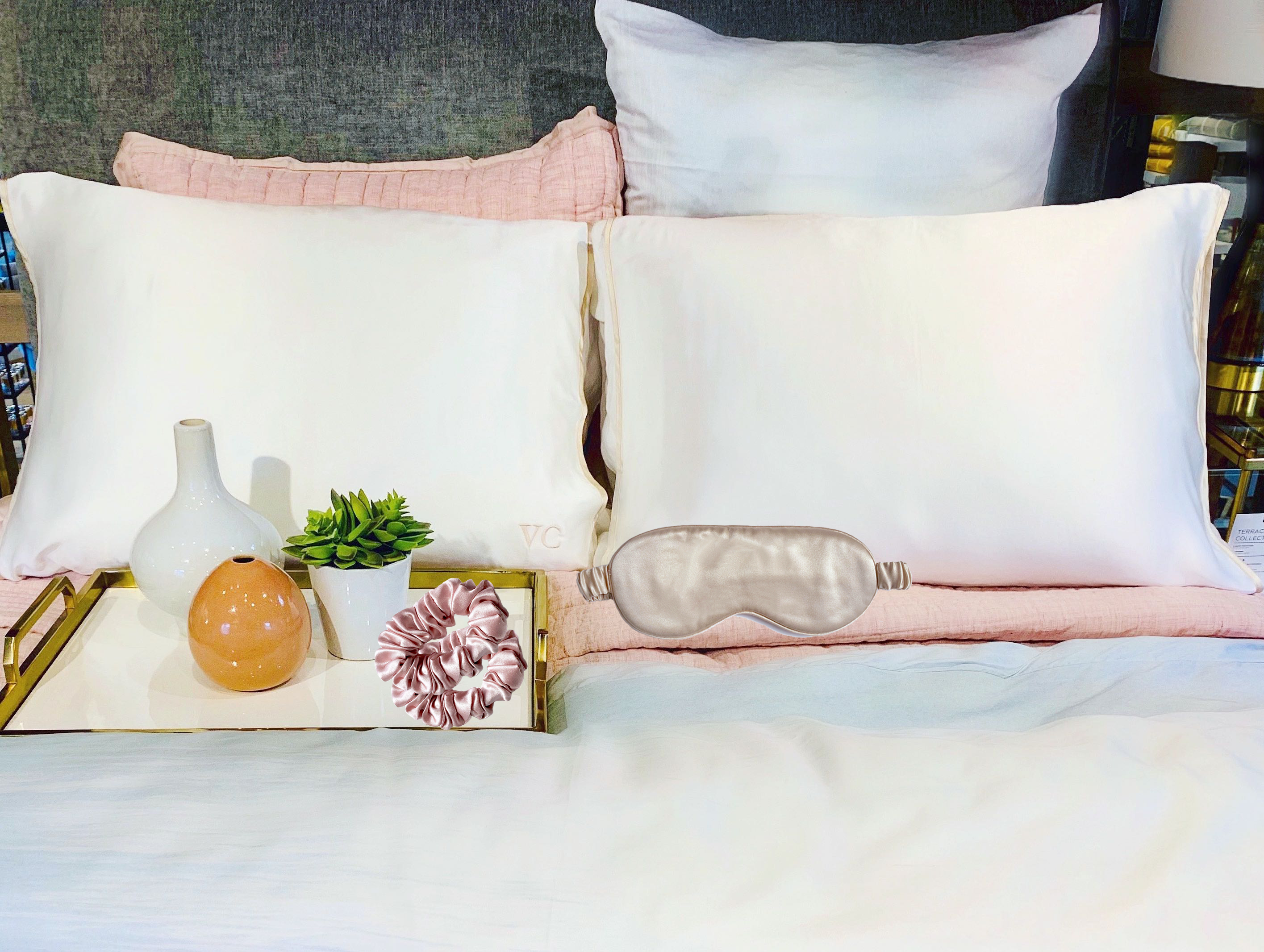 Off-White Ivory Silk Pillow Sleeve. Silked LLC