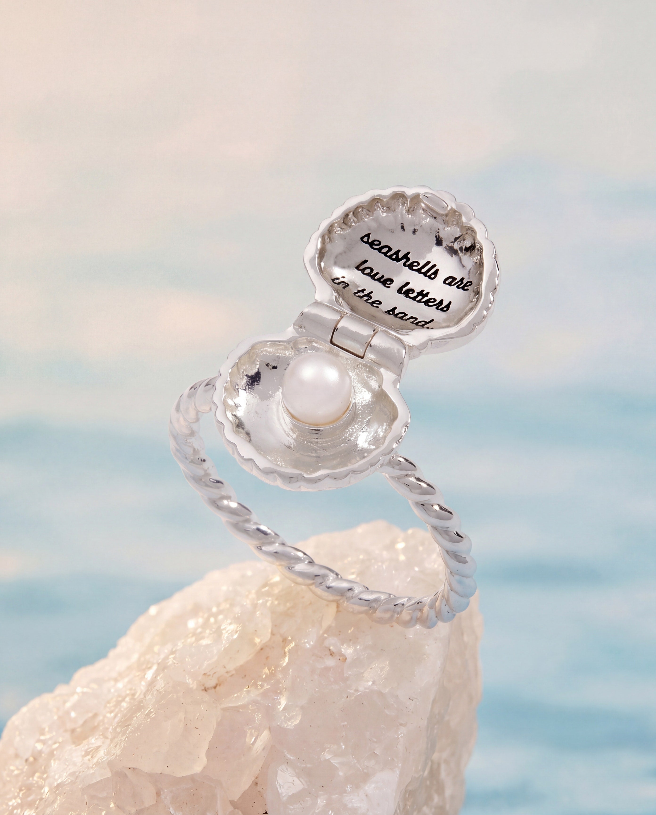 Salt + Sea 'Seashells Are Love Letters In The Sand' Locket Ring ALEX AND ANI