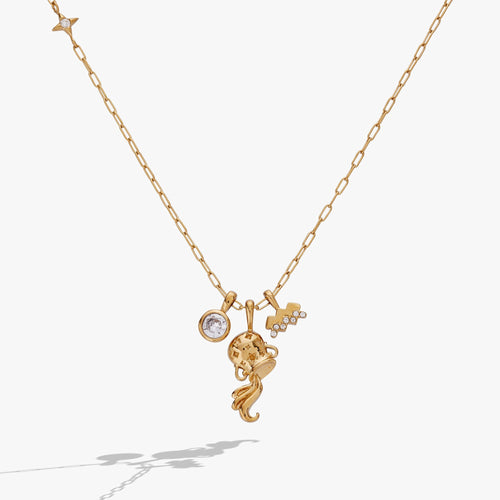 Aquarius Zodiac Charm Cluster Necklace ALEX AND ANI