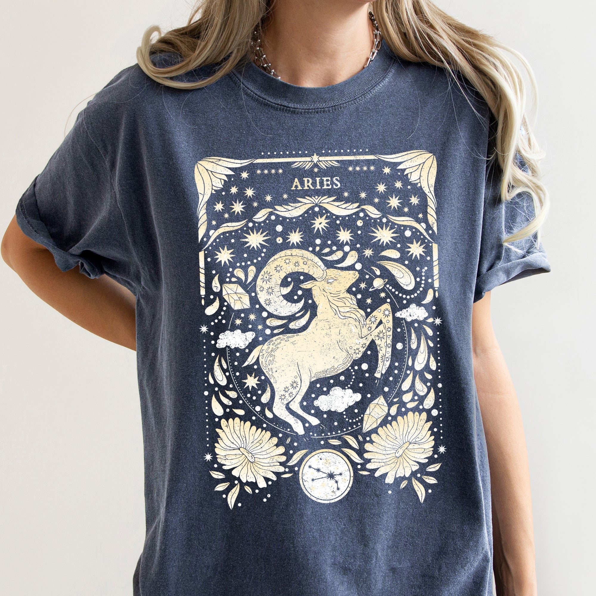 Aries Celestial Zodiac Comfort Colors Tees, Horoscope, Astrology Refinery No. 1