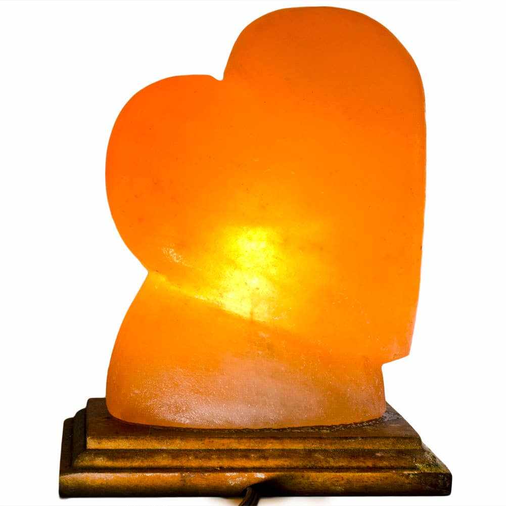 Heart Shaped Salt Lamp  - 10" avg. - Cord, Bulb, Dimmer Sacred Crystals