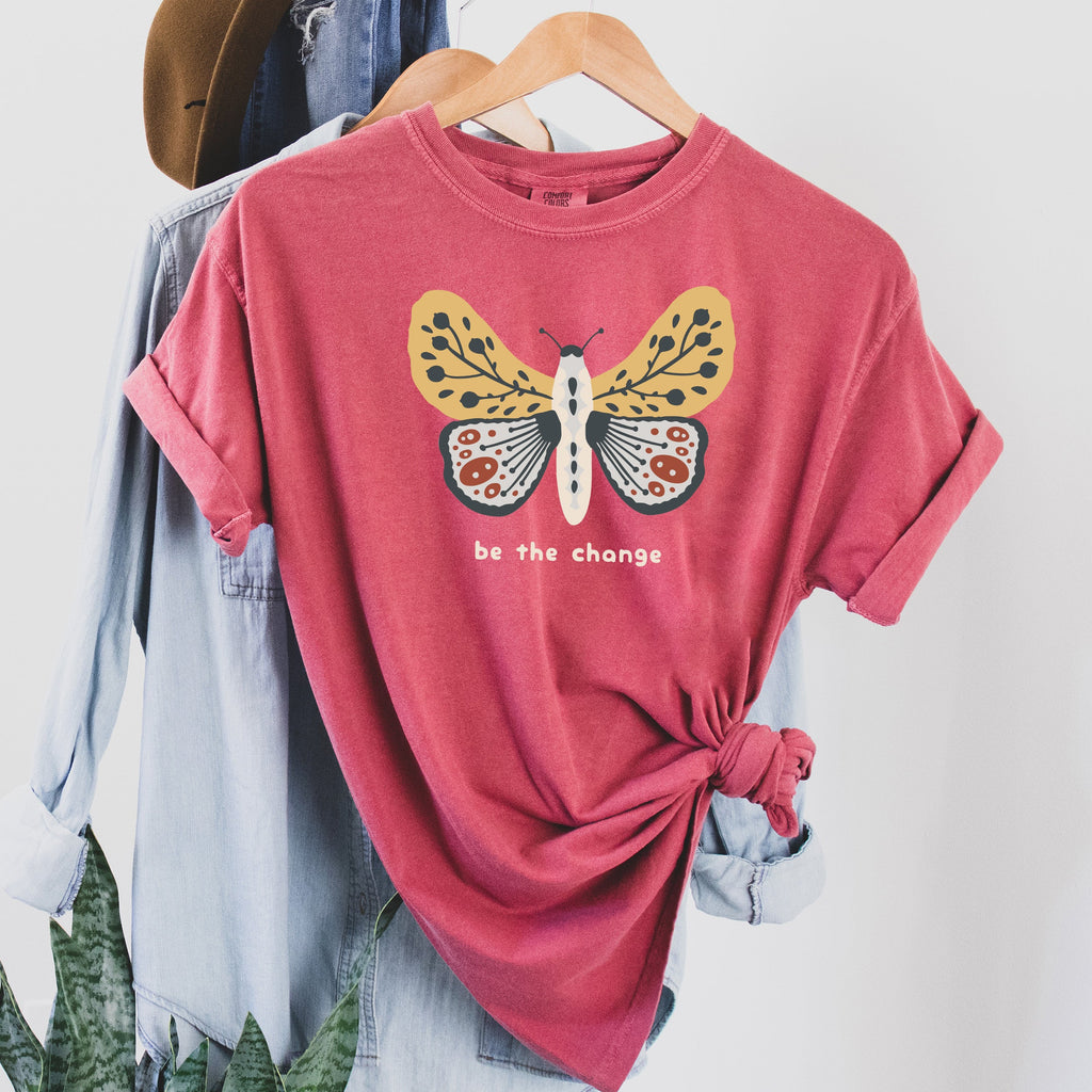 Be The Change Moth Positivity Comfort Colors Tee Refinery No. 1