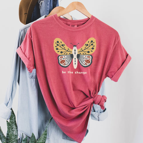 Be The Change Moth Positivity Comfort Colors Tee Refinery No. 1