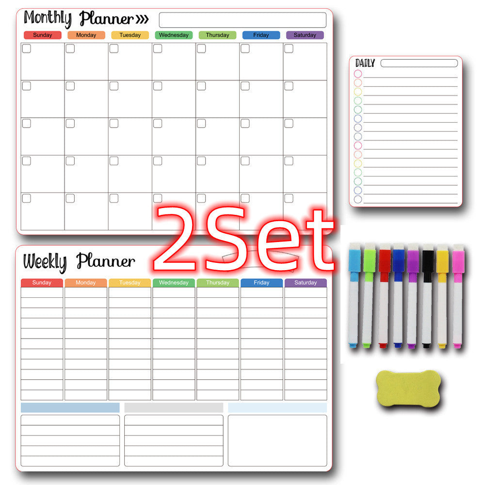 Calendar Magnetic White-board Wall Sticker Learning Schedule Refridgerator Magnets Message Board FLIPSTYLEZLLC