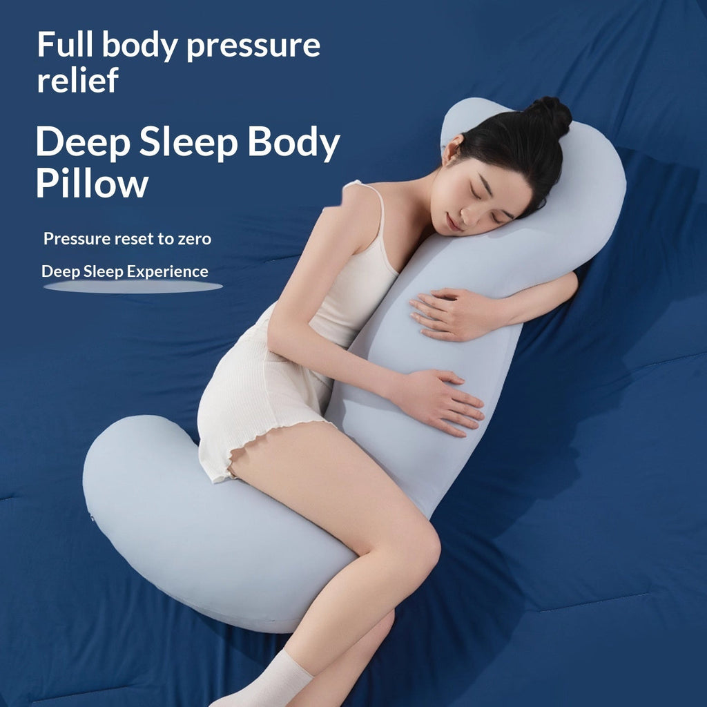 Long Body Pillow for Side Sleepers – Removable Washable Cover, Hollow Fiber Fill DreamTech