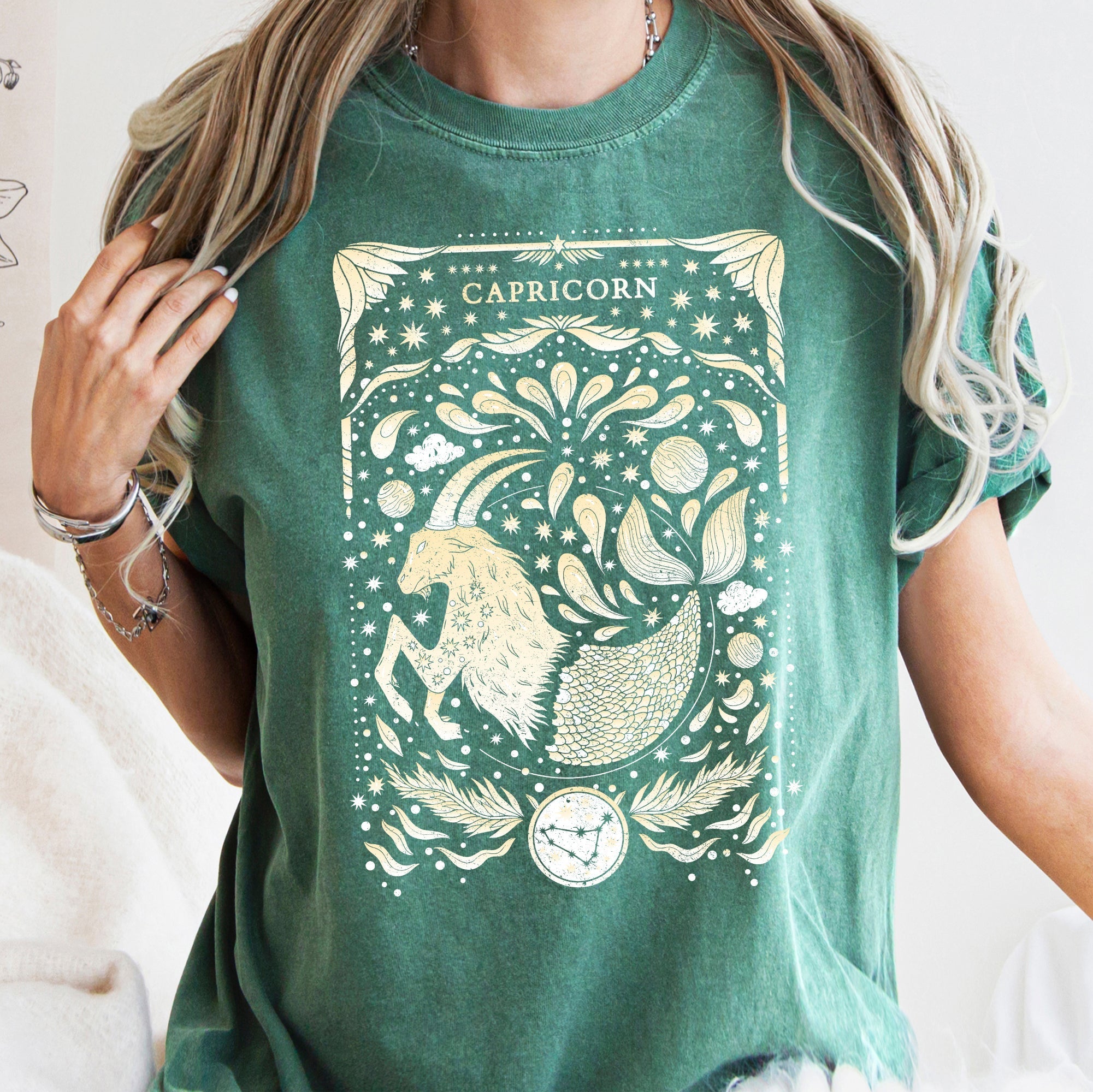 Capricorn Celestial Zodiac Comfort Colors Tees, Horoscope, Astrology Refinery No. 1