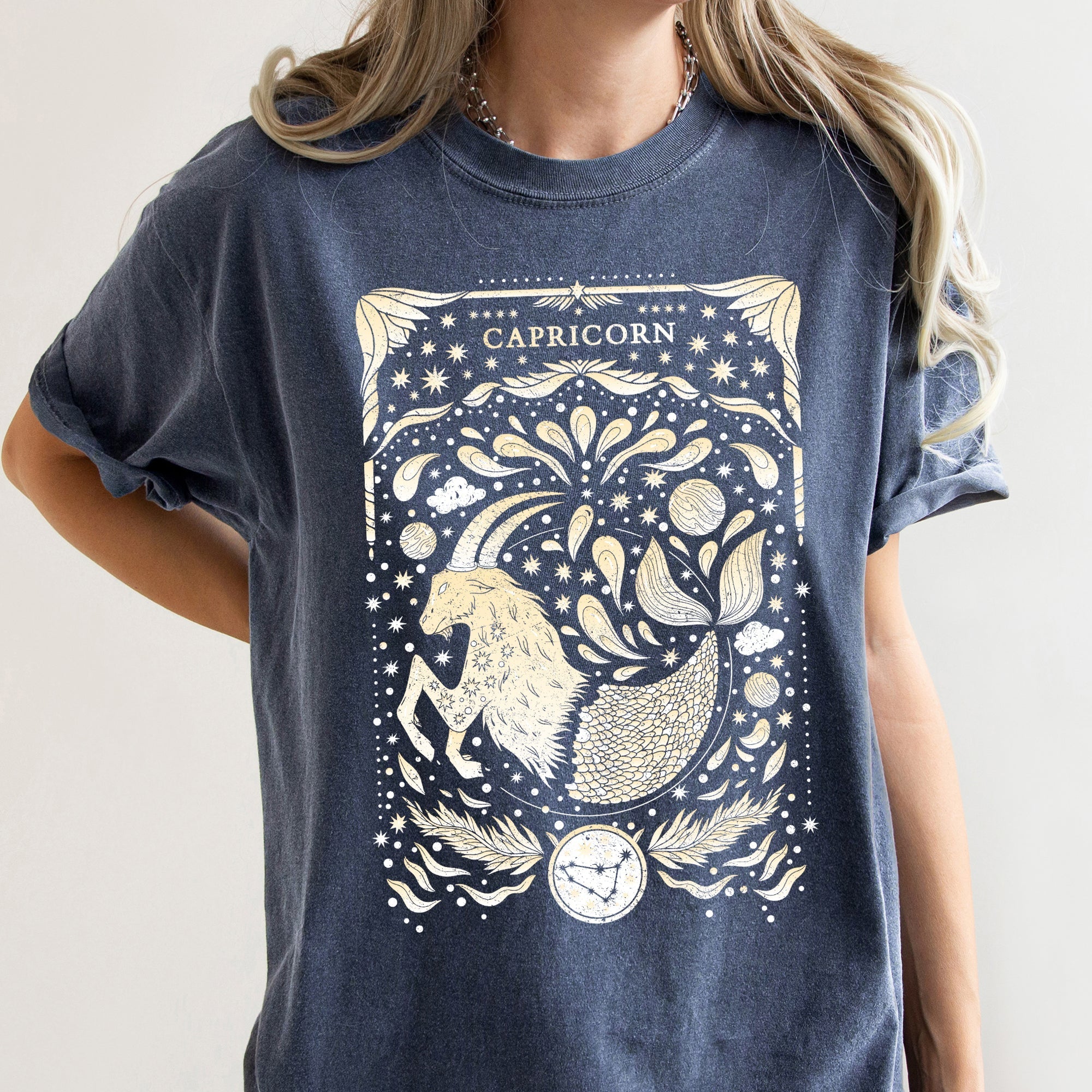 Capricorn Celestial Zodiac Comfort Colors Tees, Horoscope, Astrology Refinery No. 1