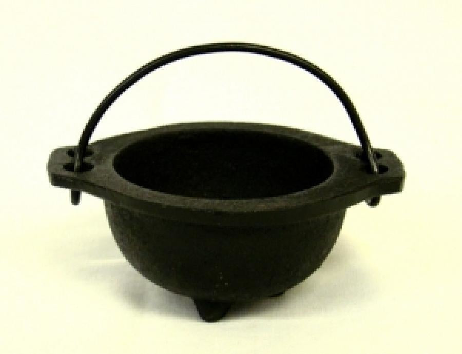 Oval Cast Iron Cauldron 4"L x 2.75"W x 2.5"H Golden Poppy Herbal Apothecary