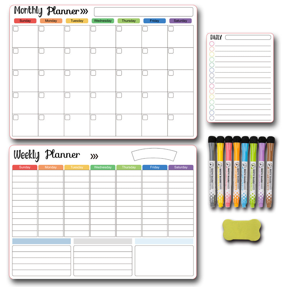 Calendar Magnetic White-board Wall Sticker Learning Schedule Refridgerator Magnets Message Board FLIPSTYLEZLLC