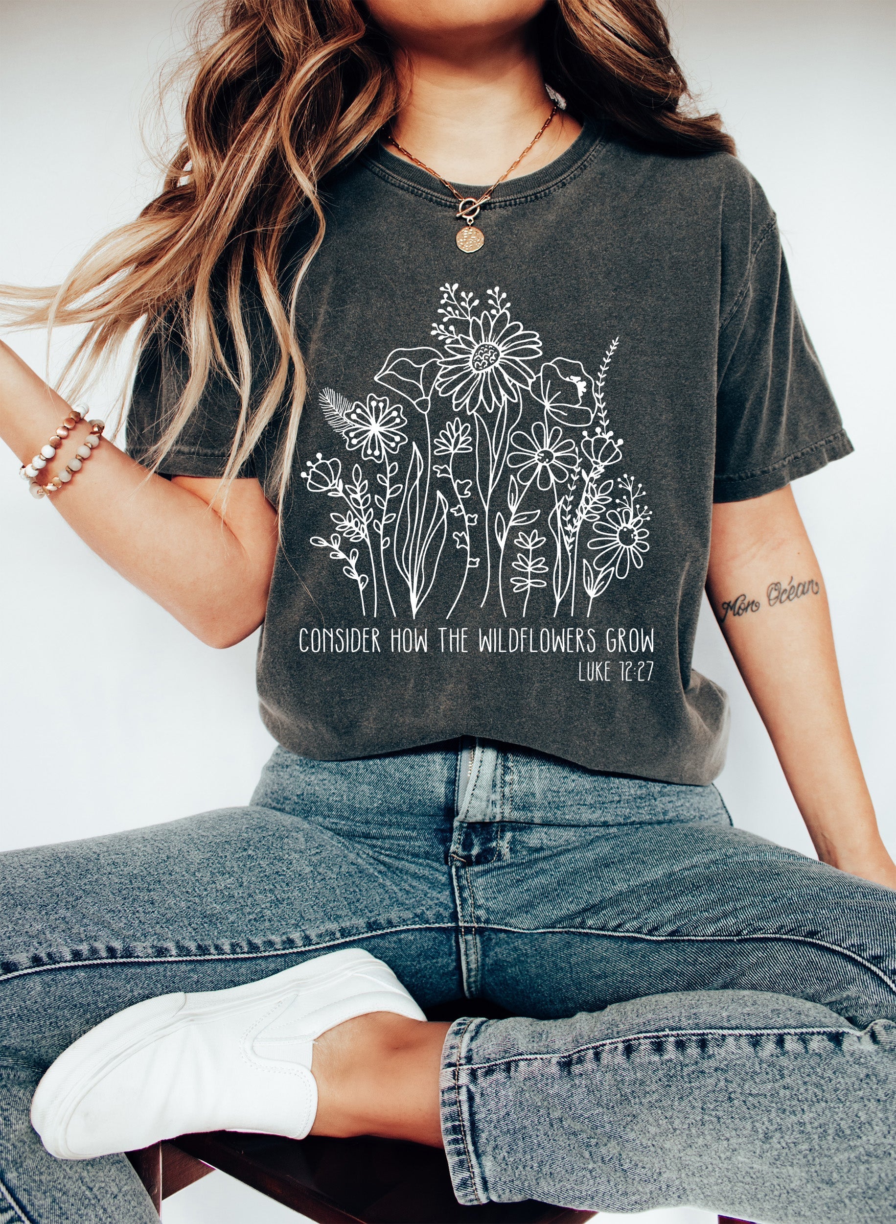 Consider How The Wildflowers Grow Floral Comfort Colors Tshirt Refinery No. 1