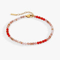 Coral Ombre Semi-Precious Beaded Anklet ALEX AND ANI