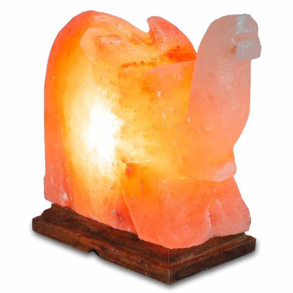 Elephant Shaped Salt Lamp  - 9" avg. - Cord, Bulb, Dimmer Sacred Crystals