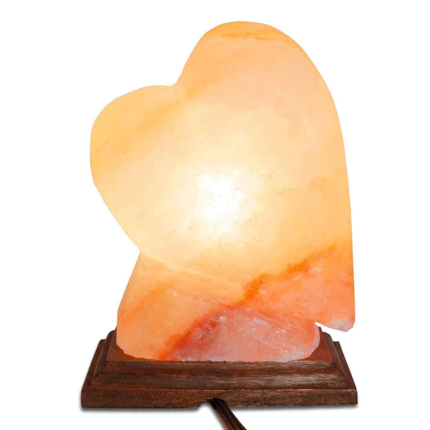 Heart Shaped Salt Lamp  - 10" avg. - Cord, Bulb, Dimmer Sacred Crystals