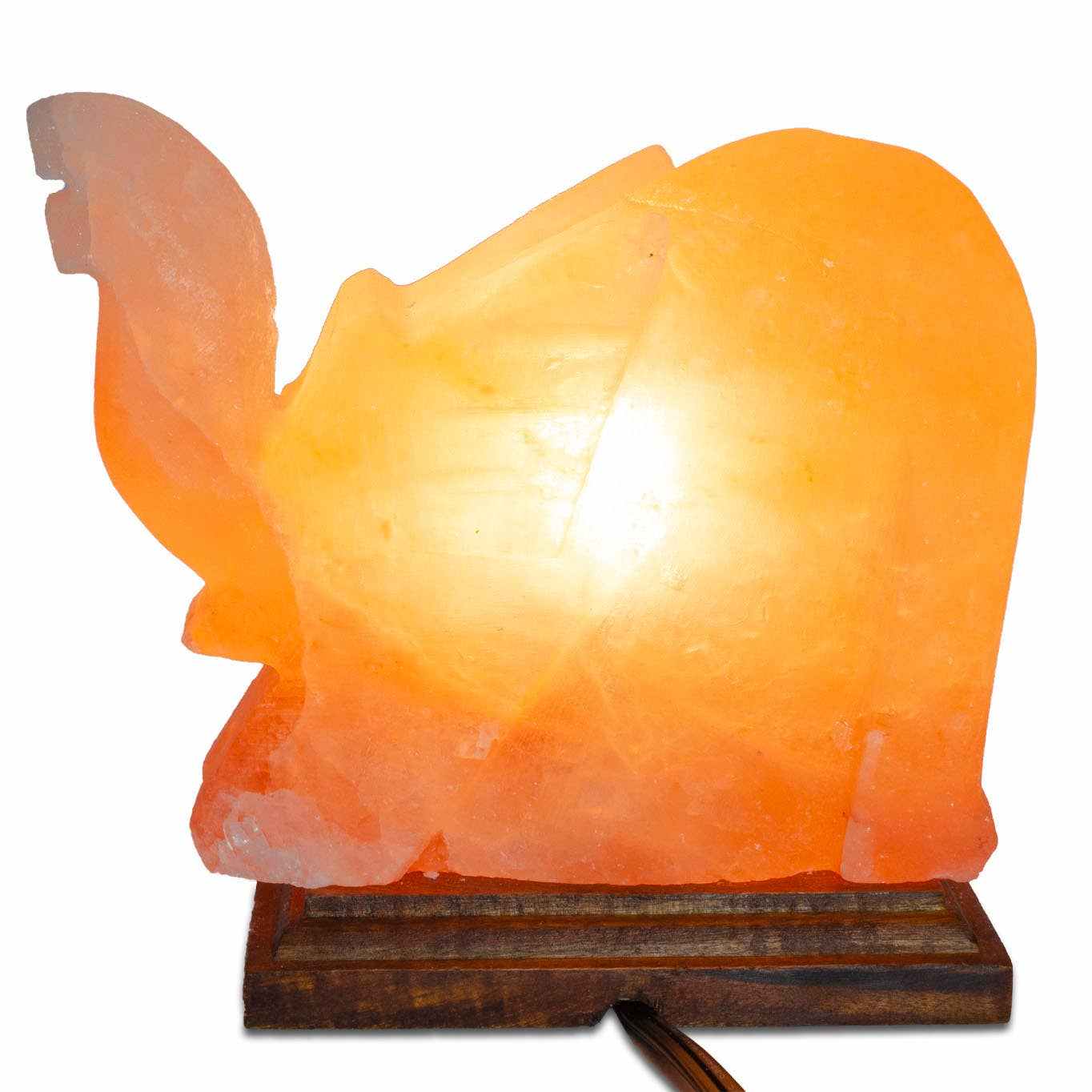 Elephant Shaped Salt Lamp  - 9" avg. - Cord, Bulb, Dimmer Sacred Crystals