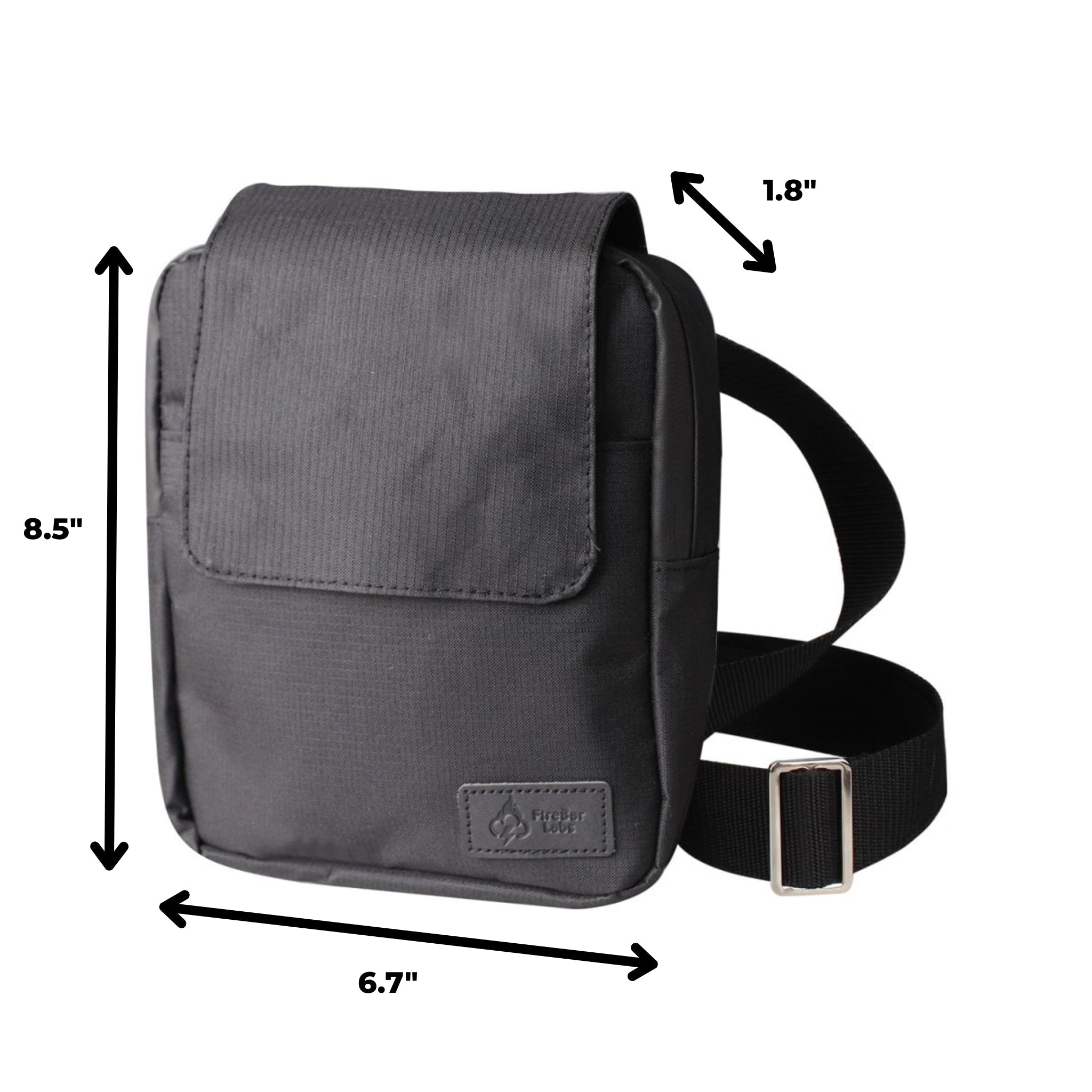 Essential Smell Proof Messenger Bag - Fashionable, Discreet + Hidden Lock (FireBar Labs x PBAL) Safely Fashion Powered by FireBar Labs