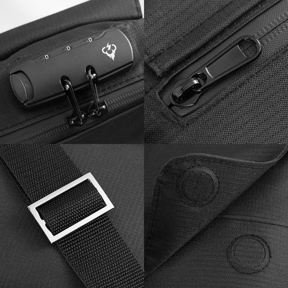Essential Smell Proof Messenger Bag - Fashionable, Discreet + Hidden Lock (FireBar Labs x PBAL) Safely Fashion Powered by FireBar Labs