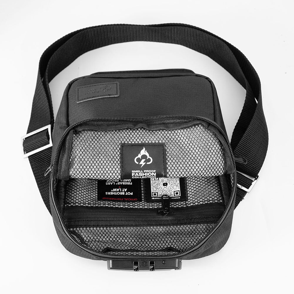 Essential Smell Proof Messenger Bag - Fashionable, Discreet + Hidden Lock (FireBar Labs x PBAL) Safely Fashion Powered by FireBar Labs