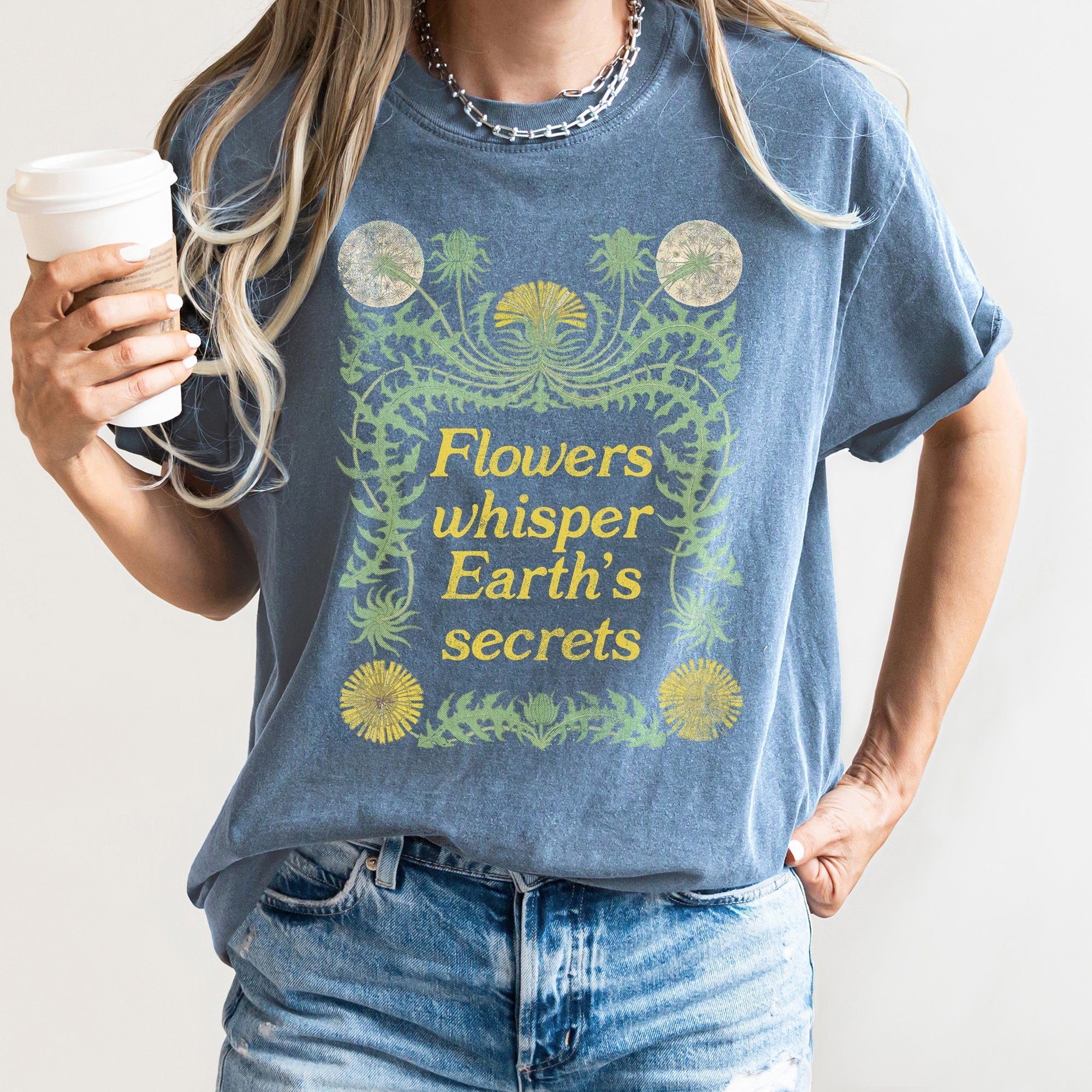 Flowers Whisper Vintage Comfort Colors Tshirt Refinery No. 1
