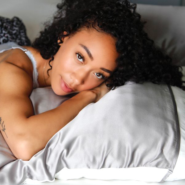 Gray Silk Pillow Sleeve Silked LLC