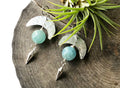 Handmade Crescent Moon Aquamarine Earrings: Aluminum & Stainless Steel Adriana Soto Joyeria