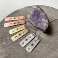 Solar Phase hammered bar earrings, celestial brass bar dangles Adriana Soto Joyeria