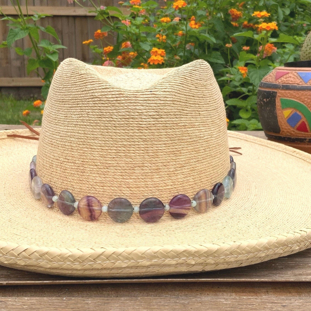 Fluorite and Kiwi Jasper Hatband, Gemstone Hat Band Adriana Soto Joyeria