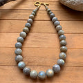 Labradorite necklace, chunky grey gemstone necklace Adriana Soto Joyeria