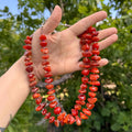 Handmade Orange Chalcedony Nugget Necklace: Silver Accents, 18 inch Adriana Soto Joyeria