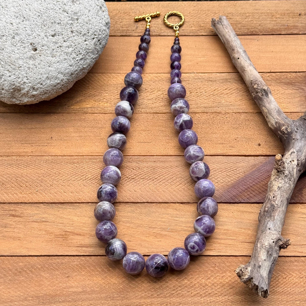 Amethyst necklace, chunky purple gemstone necklace Adriana Soto Joyeria