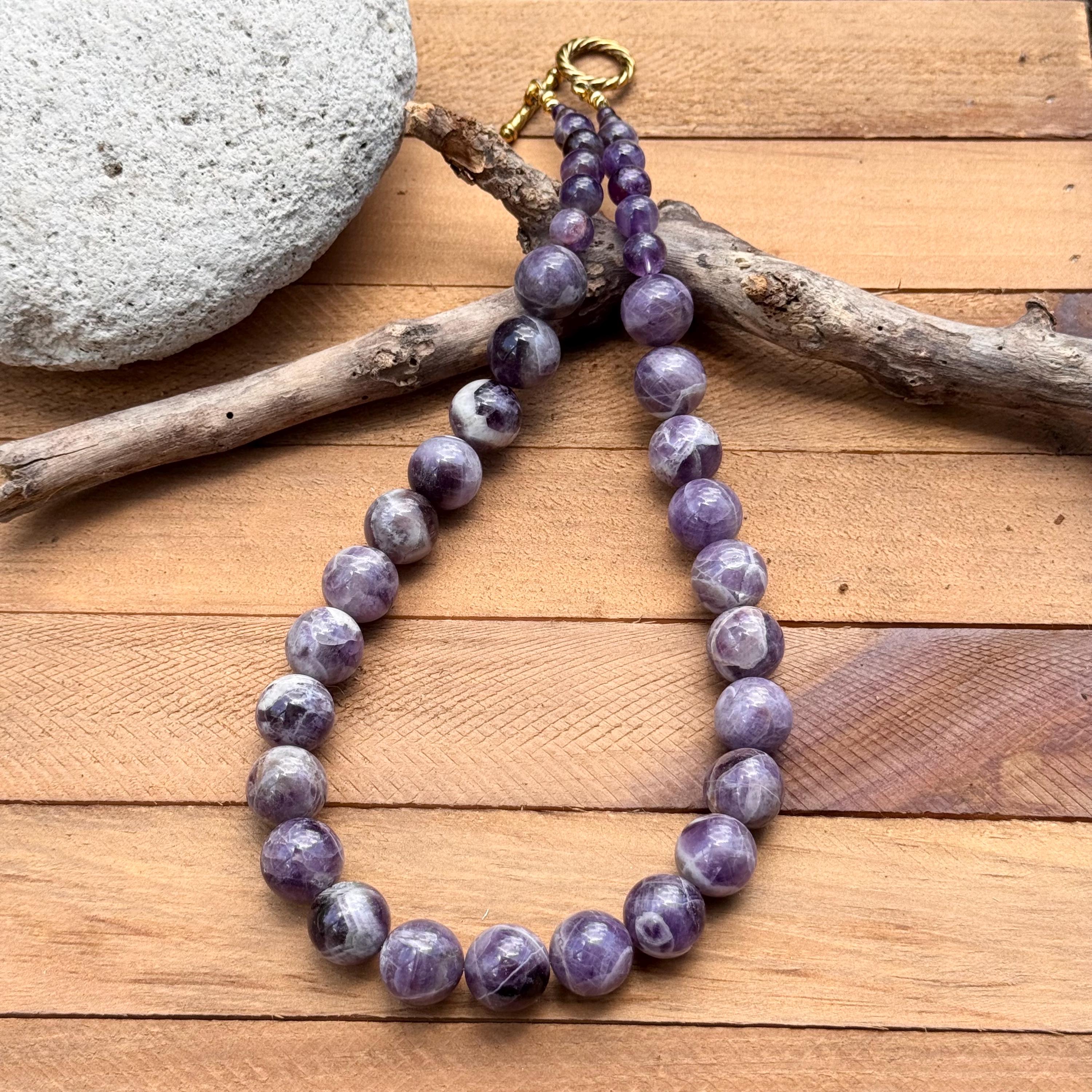 Amethyst necklace, chunky purple gemstone necklace Adriana Soto Joyeria