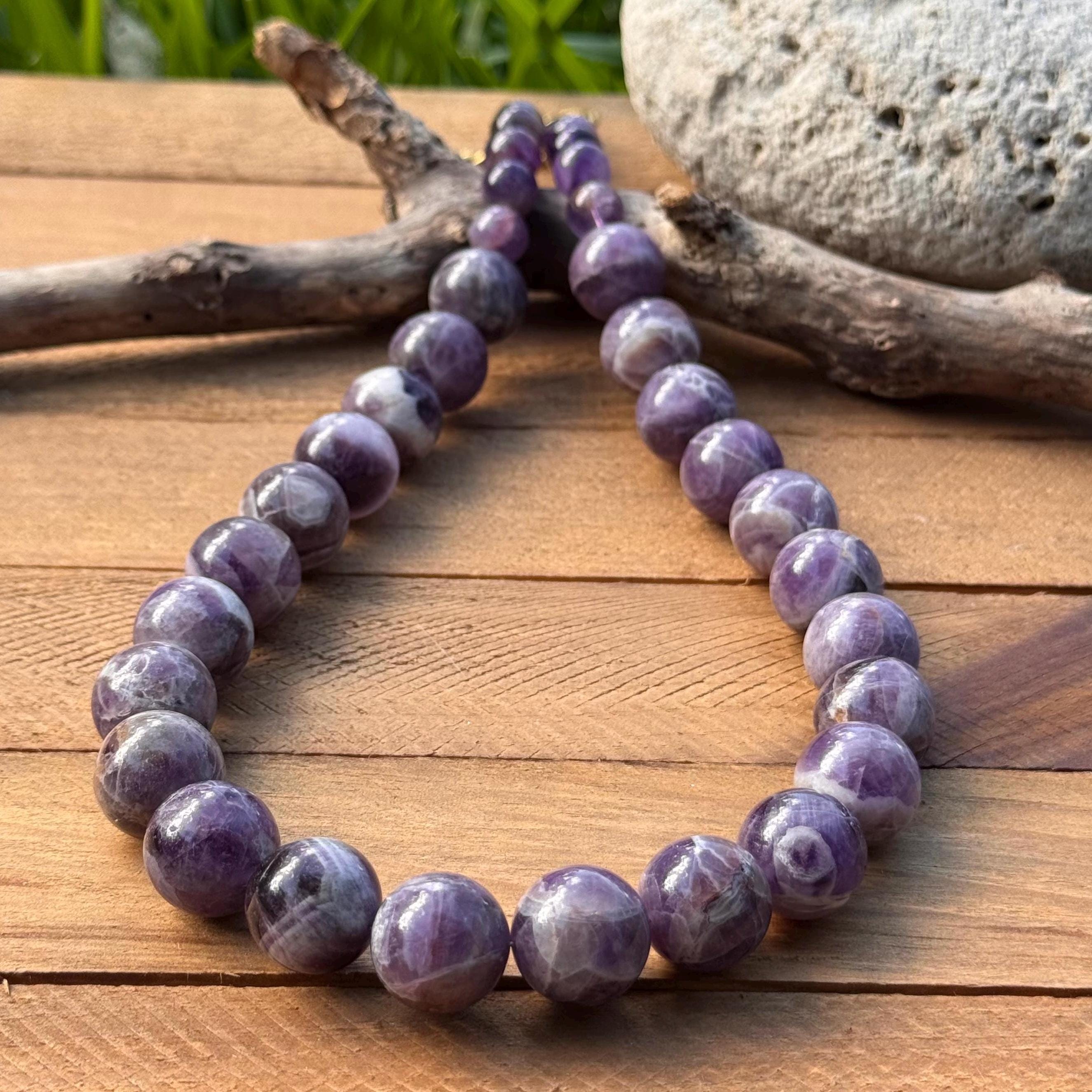 Amethyst necklace, chunky purple gemstone necklace Adriana Soto Joyeria