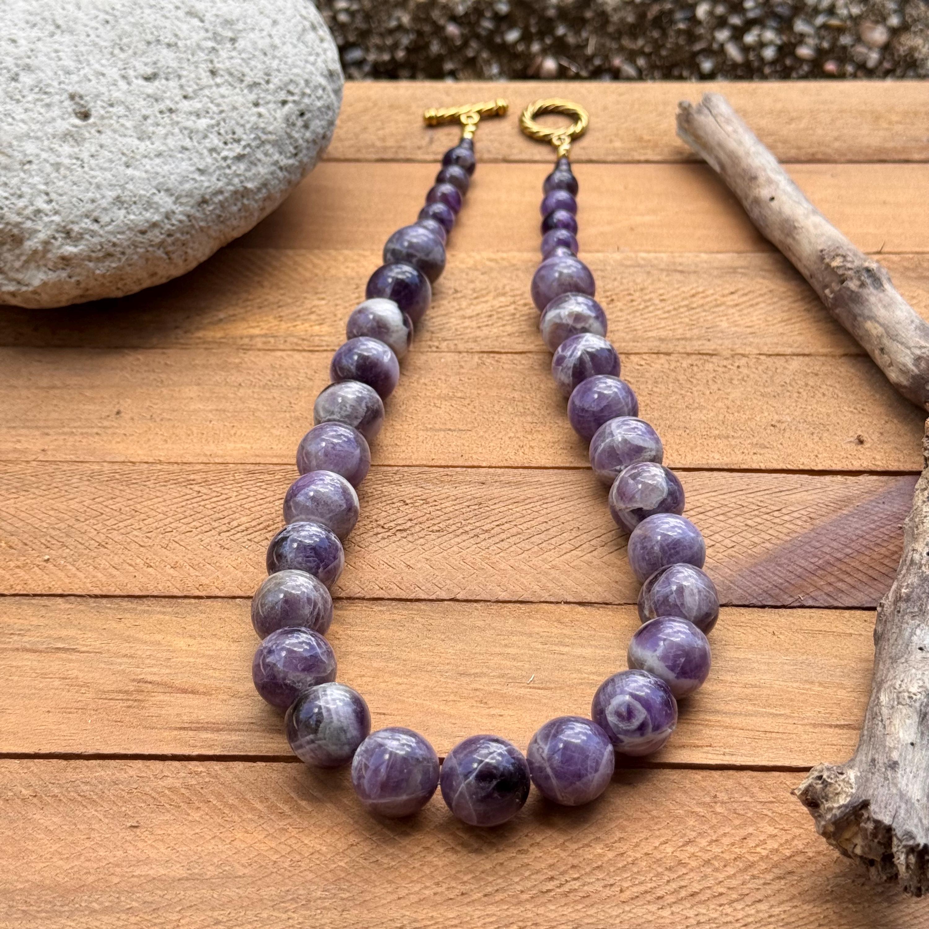 Amethyst necklace, chunky purple gemstone necklace Adriana Soto Joyeria