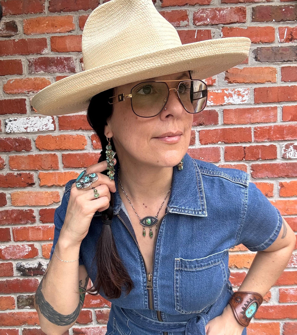 Turquoise cluster Hoop Earrings: wire wrapped, Handmade Adriana Soto Joyeria