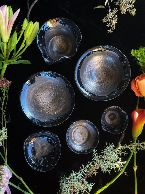Abalone Luster Glazed Ceramic Bowls and Scrying Vessels Keven Craft Rituals
