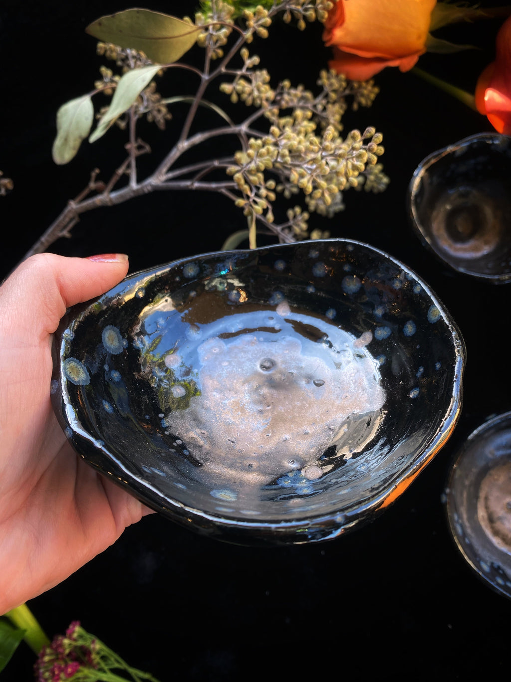 Abalone Luster Glazed Ceramic Bowls and Scrying Vessels Keven Craft Rituals