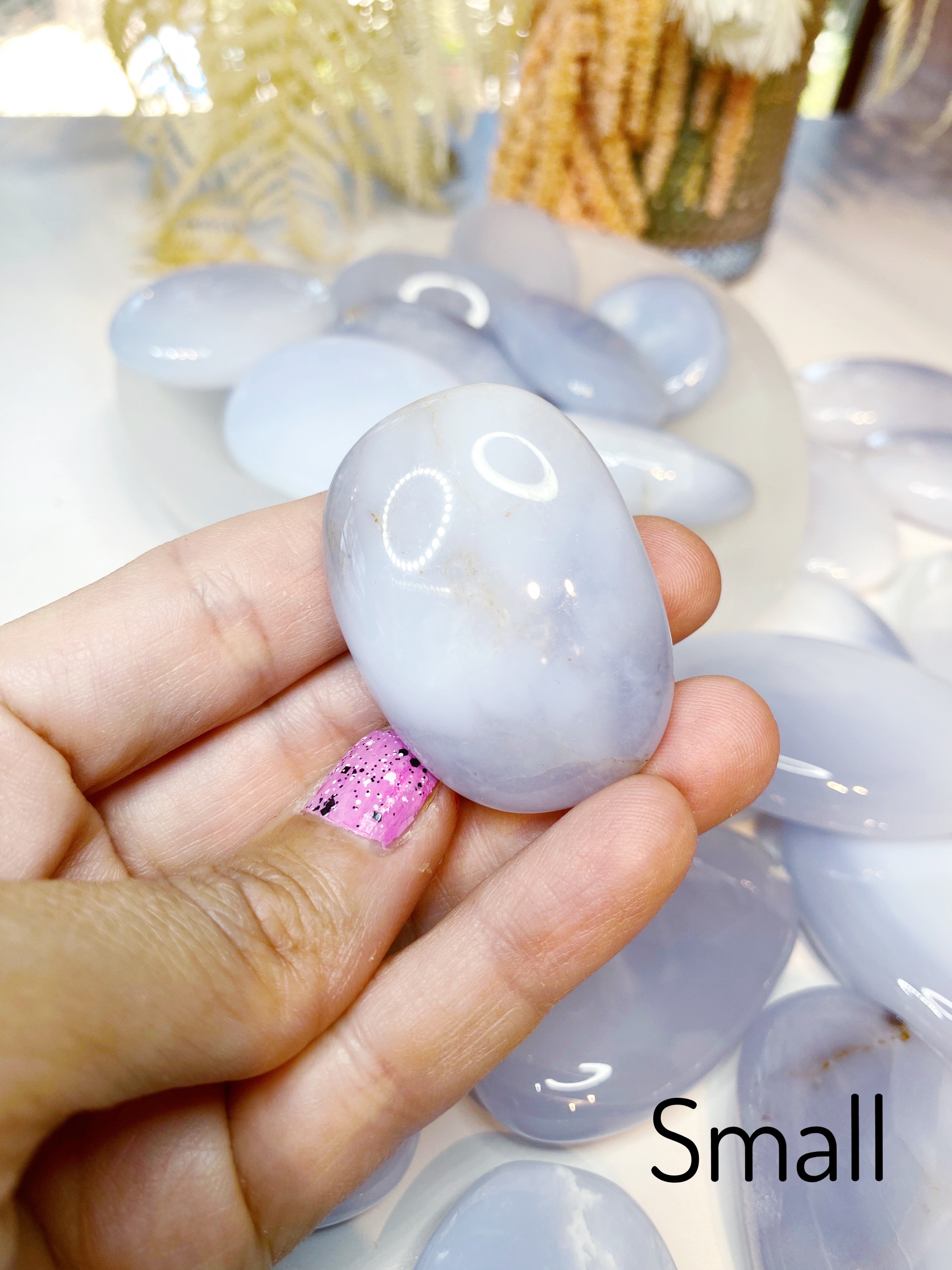 Blue Chalcedony Palm Stones Baltic Mermaid
