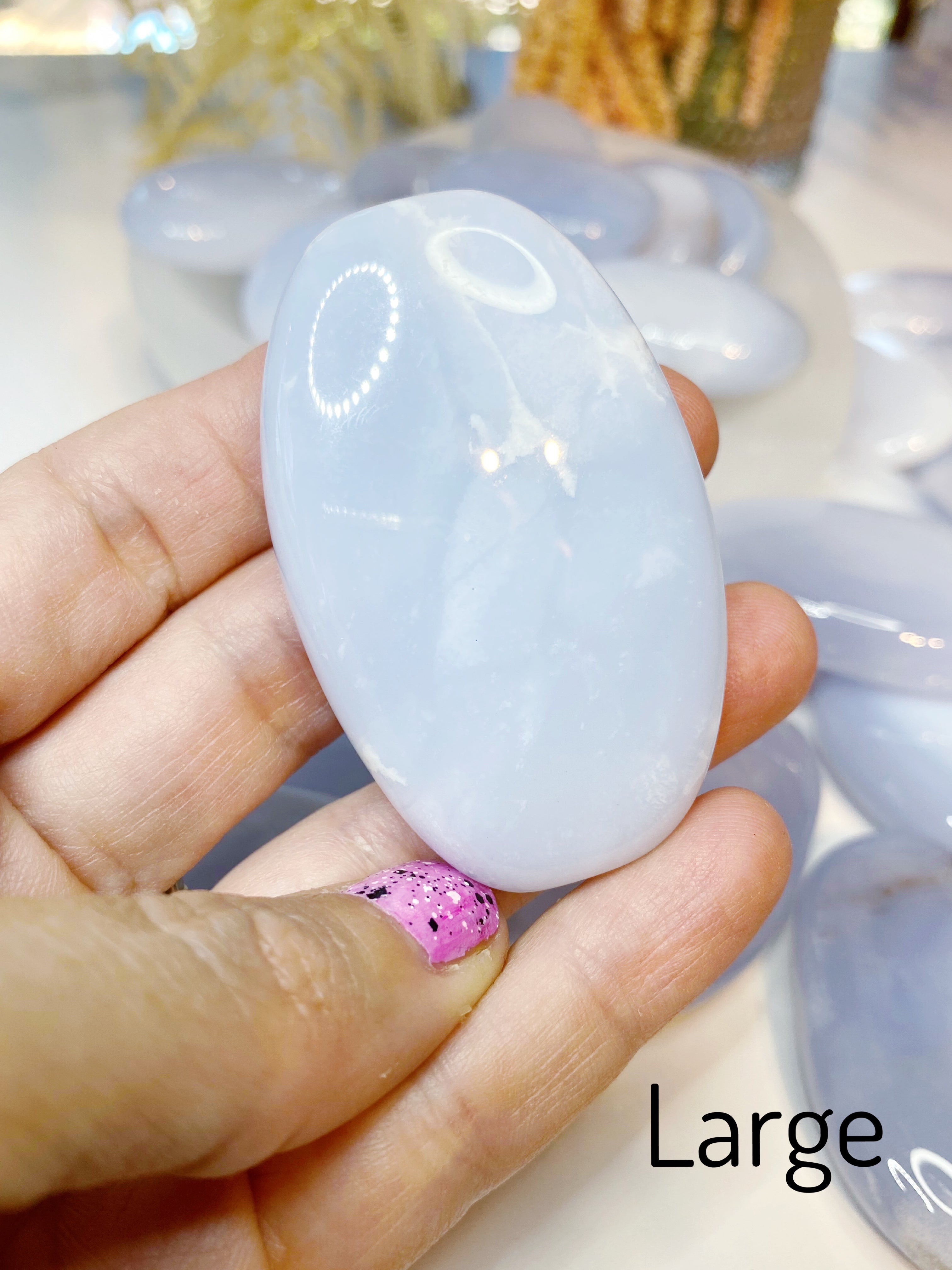 Blue Chalcedony Palm Stones Baltic Mermaid