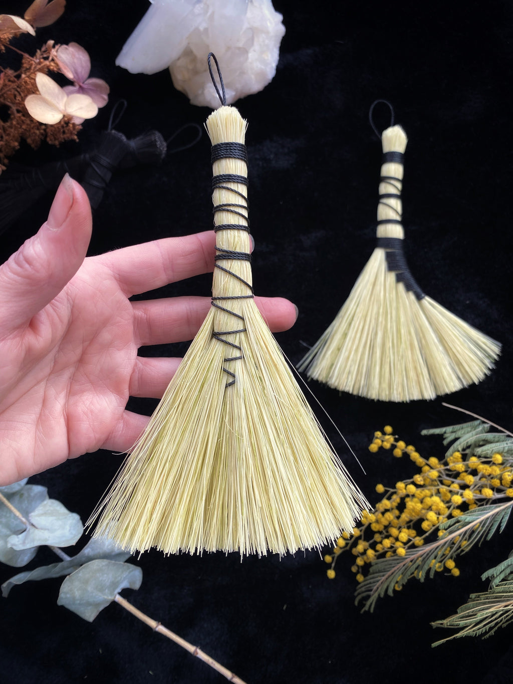 Natural Altar Brooms - 6- 7” Tampico Keven Craft Rituals