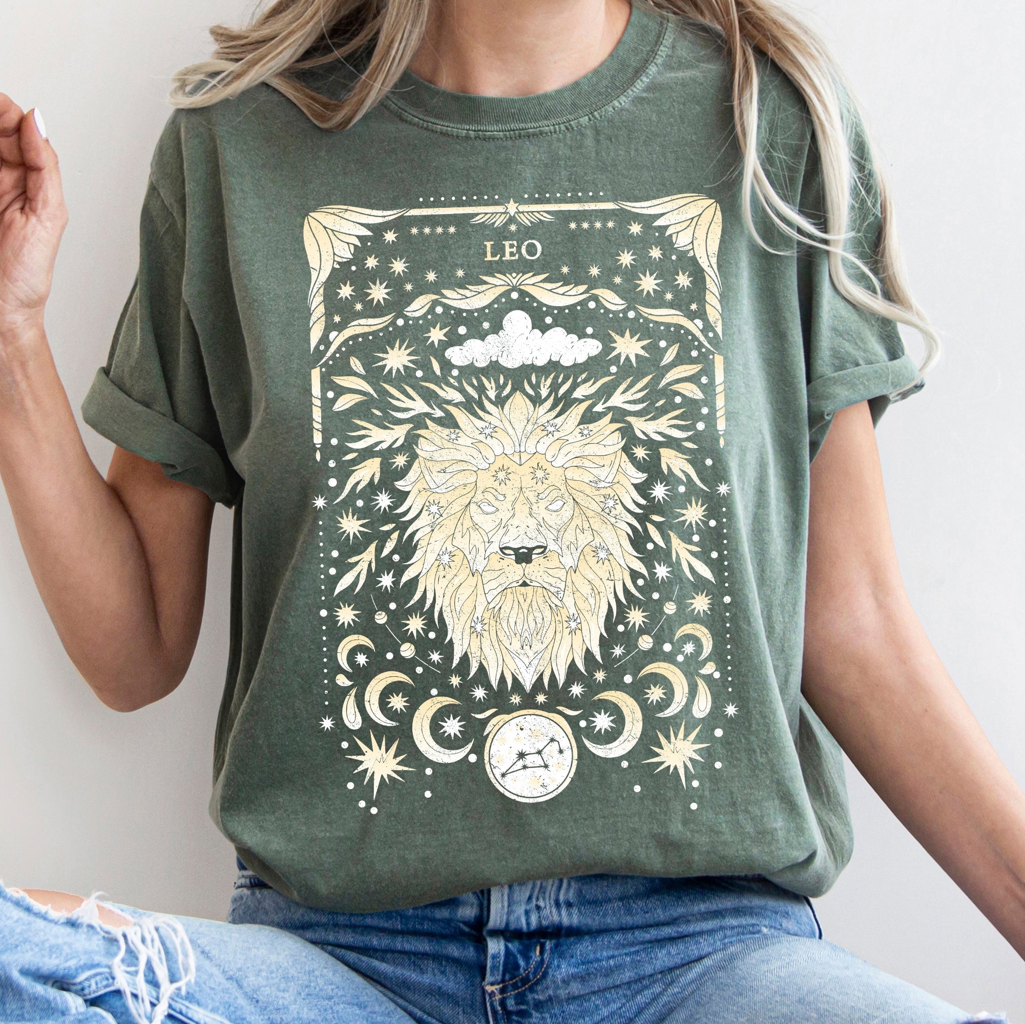 Leo Celestial Zodiac Comfort Colors Tees, Horoscope, Astrology Refinery No. 1