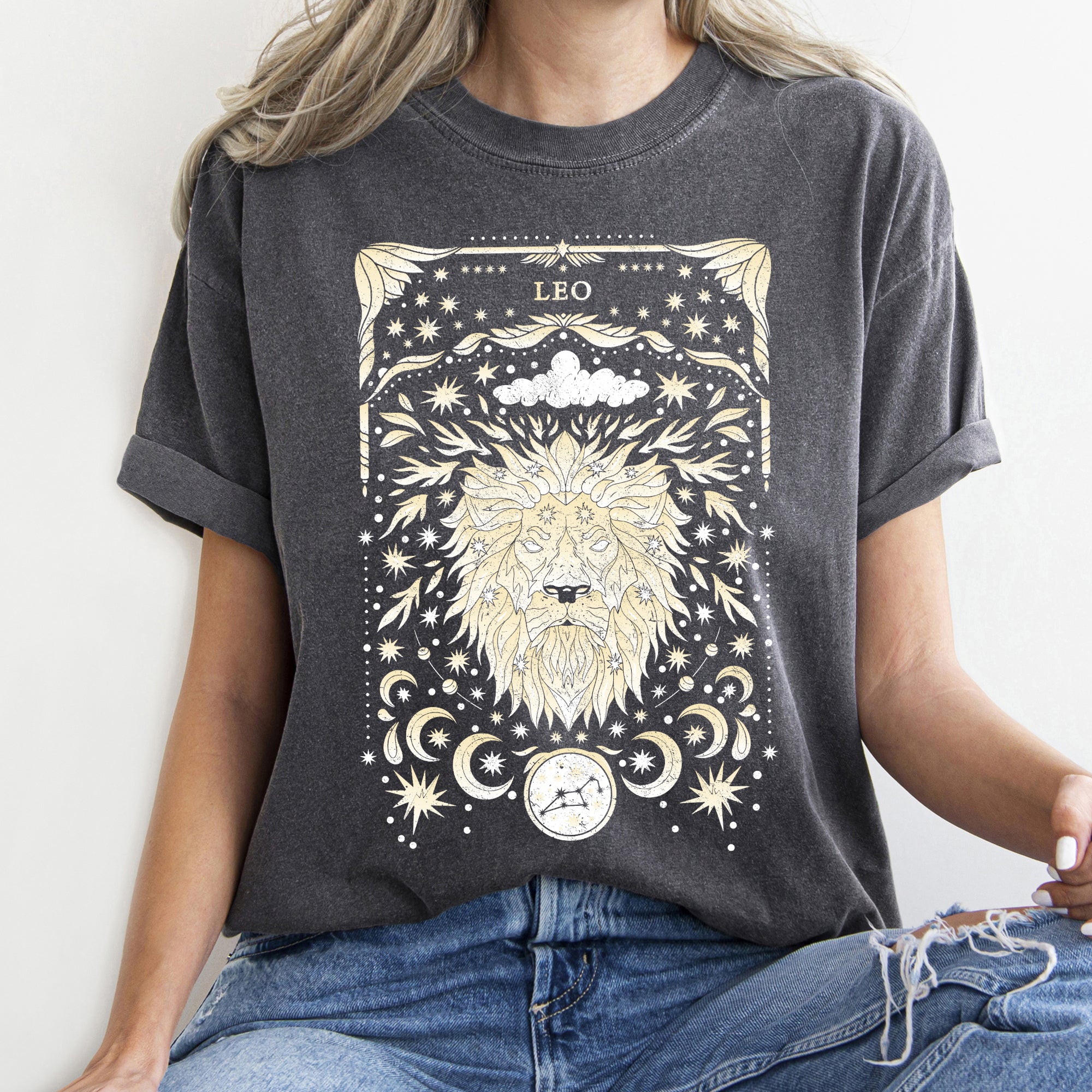 Leo Celestial Zodiac Comfort Colors Tees, Horoscope, Astrology Refinery No. 1