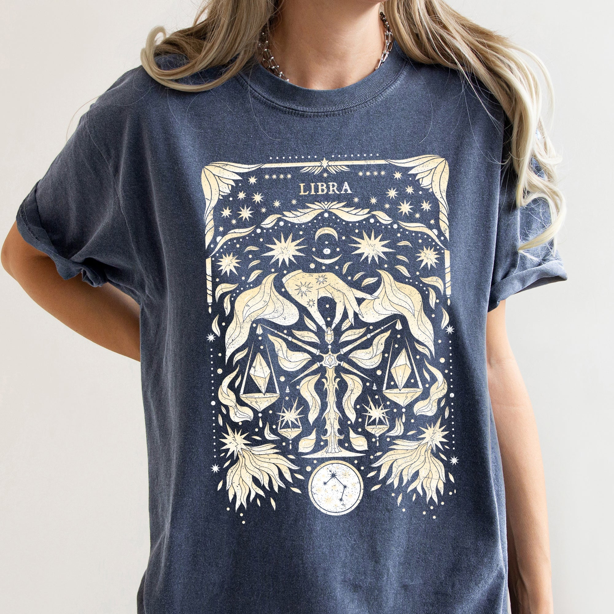 Libra Celestial Zodiac Comfort Colors Tees, Horoscope, Astrology Refinery No. 1