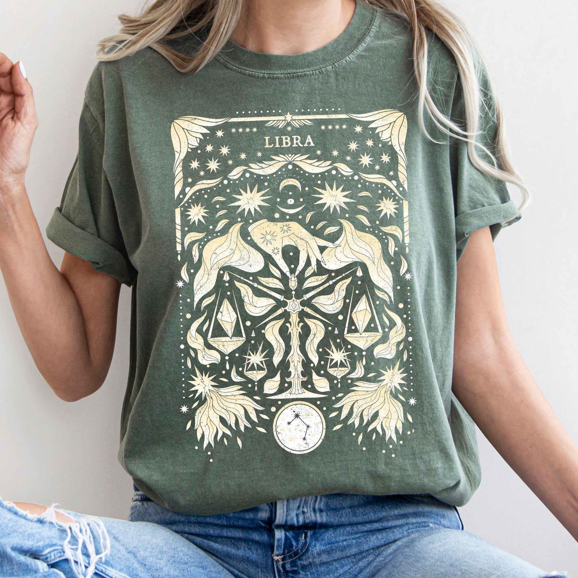 Libra Celestial Zodiac Comfort Colors Tees, Horoscope, Astrology Refinery No. 1