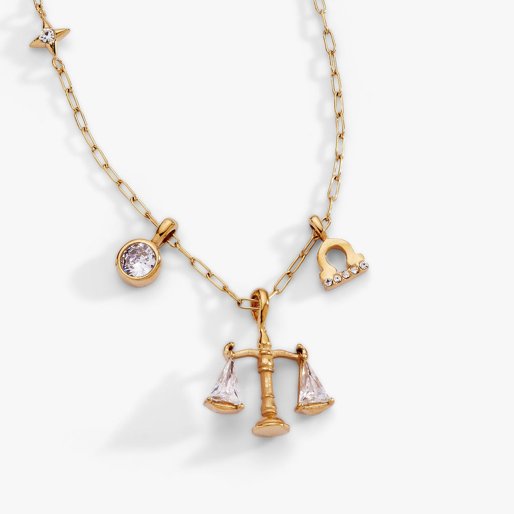 Libra Zodiac Charm Cluster Necklace ALEX AND ANI