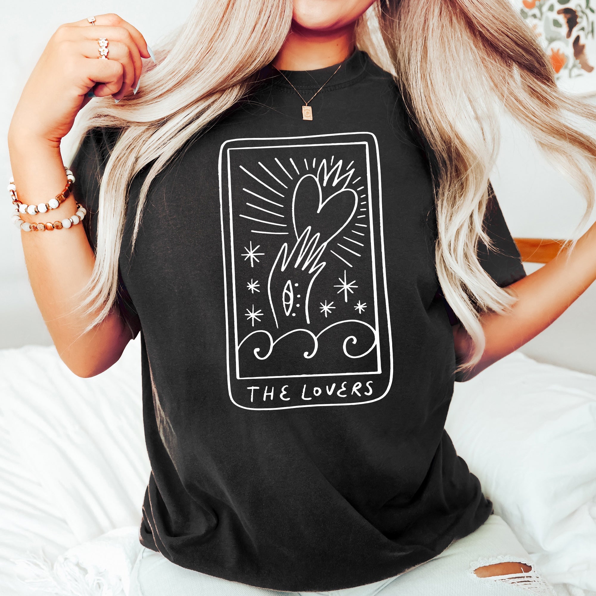 Lovers Tarot, Mystical, Magic Vintage Romance Design For Valentine's Day Comfort Colors Tee Refinery No. 1