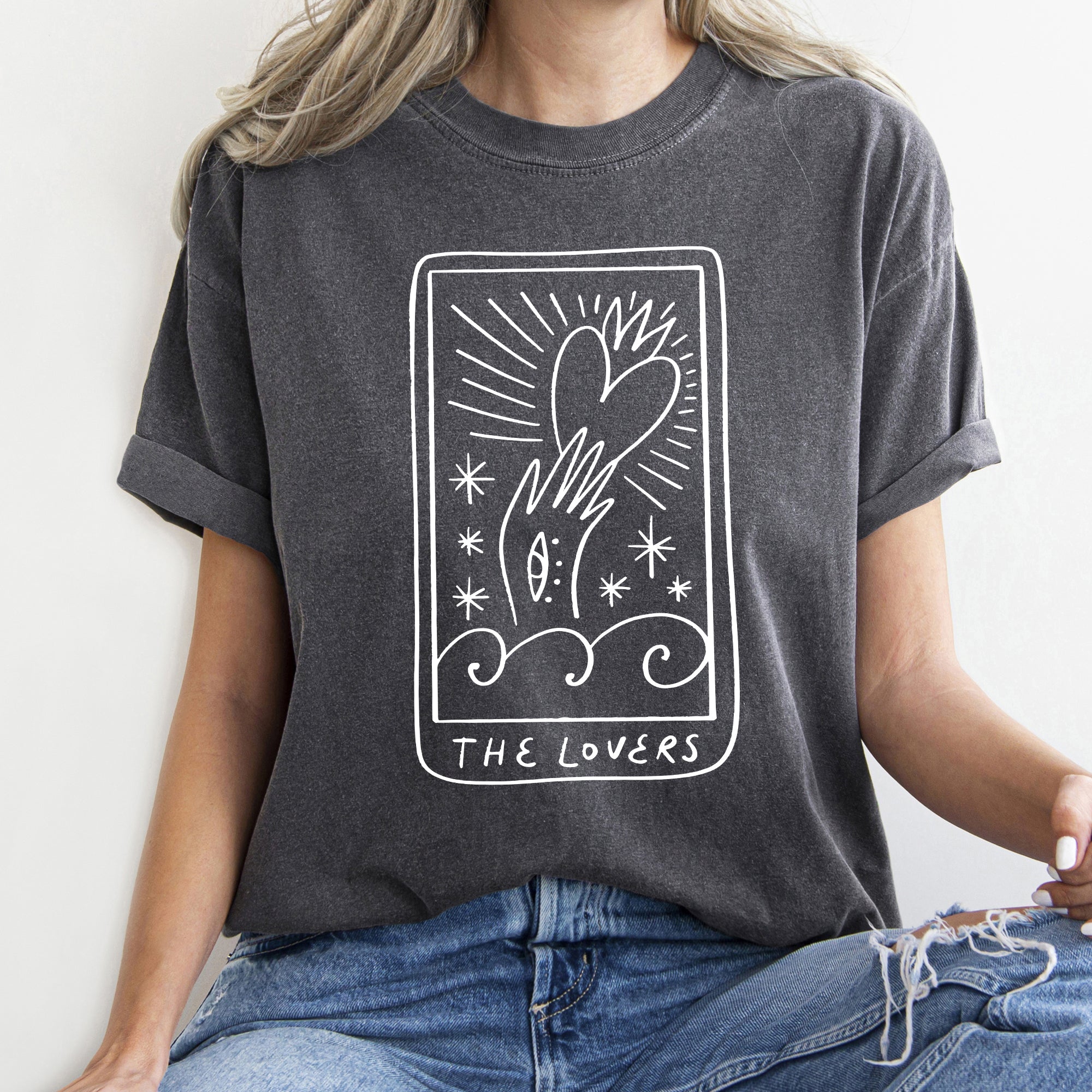 Lovers Tarot, Mystical, Magic Vintage Romance Design For Valentine's Day Comfort Colors Tee Refinery No. 1