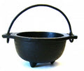 Oval Cast Iron Cauldron 4"L x 2.75"W x 2.5"H Golden Poppy Herbal Apothecary