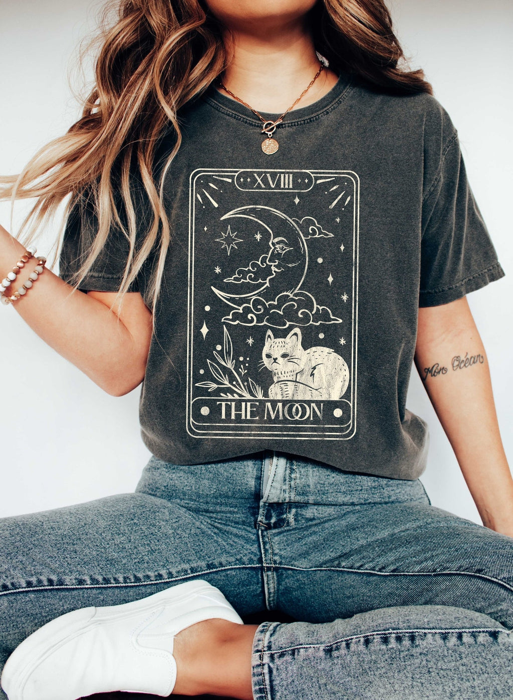 Moon Tarot Card Celestial Comfort Colors Tshirt Refinery No. 1