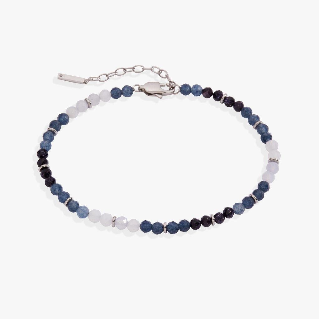 Blue Ombre Semi-Precious Beaded Anklet ALEX AND ANI